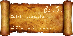 Csiki Titanilla névjegykártya